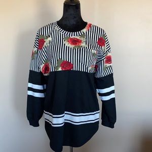 Floral and Stripe Top